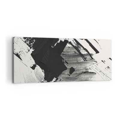 Bild auf Leinwand - Leinwandbild - Abstraktion – Ausdruck von Schwarz - 100x40 cm