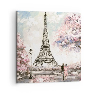 Bild auf Leinwand - Leinwandbild - Aprilspaziergang durch Paris - 60x60 cm