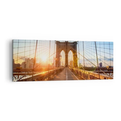 Bild auf Leinwand - Leinwandbild - Auf der goldenen Brücke - 140x50 cm