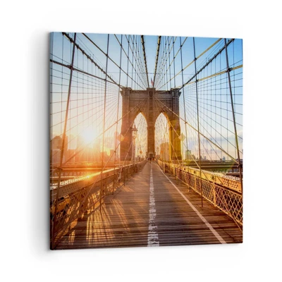 Bild auf Leinwand - Leinwandbild - Auf der goldenen Brücke - 50x50 cm