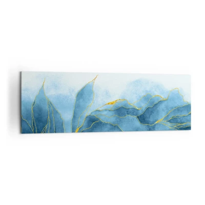 Bild auf Leinwand - Leinwandbild - Blau im Gold - 160x50 cm