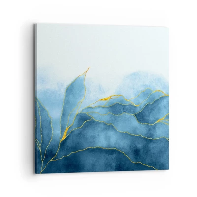 Bild auf Leinwand - Leinwandbild - Blau im Gold - 70x70 cm