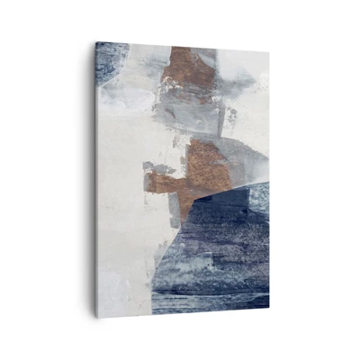 Bild auf Leinwand - Leinwandbild - Blaue und braune Formen - 50x70 cm