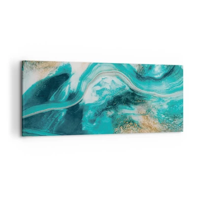 Bild auf Leinwand - Leinwandbild - Der Fluss aus Gold - 100x40 cm