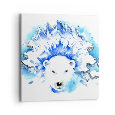 Bild auf Leinwand - Leinwandbild - Der König der Arktis in einer Eiskrone - 70x70 cm