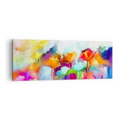 Bild auf Leinwand - Leinwandbild - Der Regenbogen ist aufgeblüht - 140x50 cm