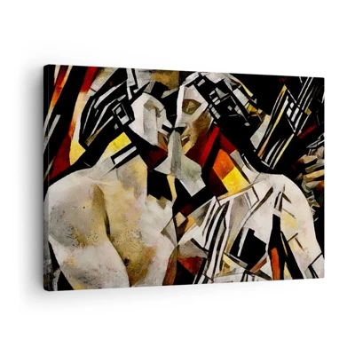 Bild auf Leinwand - Leinwandbild - Ein statuenhafter Kuss - 70x50 cm