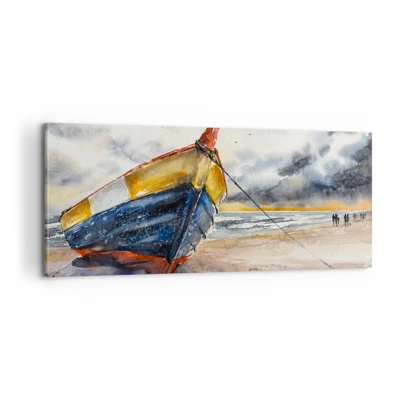 Bild auf Leinwand - Leinwandbild - Erholung am Ufer - 100x40 cm