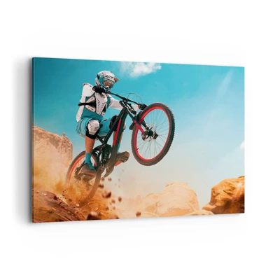 Bild auf Leinwand - Leinwandbild - Fahrrad-Wahnsinn-Dämon - 100x70 cm