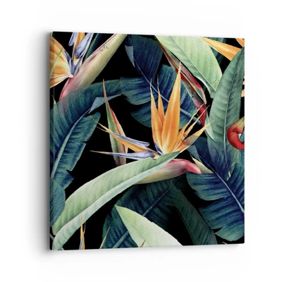 Bild auf Leinwand - Leinwandbild - Flammende Blumen der Tropen - 30x30 cm