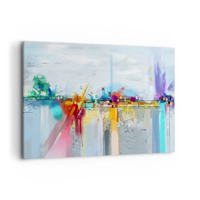 Bild auf Leinwand - Leinwandbild - Freudenbrücke über den Fluss des Lebens - 120x80 cm