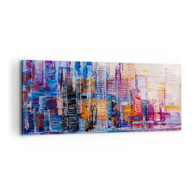 Bild auf Leinwand - Leinwandbild - Fröhliche Metropole - 100x40 cm