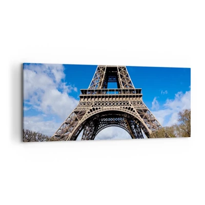 Bild auf Leinwand - Leinwandbild - Ganz Paris zu ihren Füßen - 100x40 cm