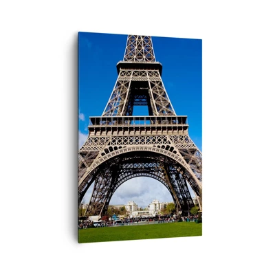 Bild auf Leinwand - Leinwandbild - Ganz Paris zu ihren Füßen - 80x120 cm