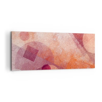 Bild auf Leinwand - Leinwandbild - Geometrische Transformationen in Pink - 120x50 cm