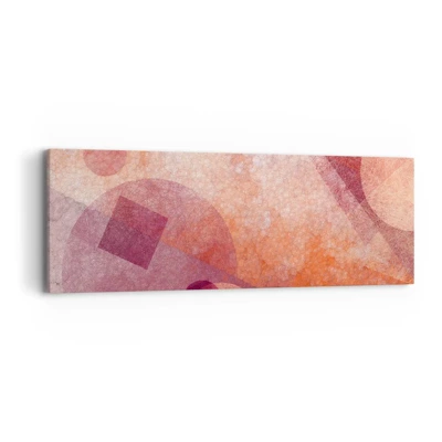 Bild auf Leinwand - Leinwandbild - Geometrische Transformationen in Pink - 90x30 cm