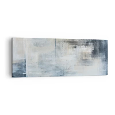 Bild auf Leinwand - Leinwandbild - Hinter dem blauen Vorhang - 140x50 cm