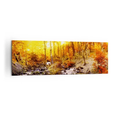 Bild auf Leinwand - Leinwandbild - In Gold und Platin gefasste Steine - 160x50 cm