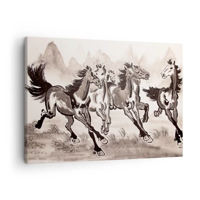 Bild auf Leinwand - Leinwandbild - In freudigem Galopp - 70x50 cm