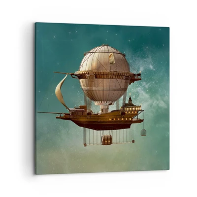 Bild auf Leinwand - Leinwandbild - Jules Verne sagt Hallo - 50x50 cm