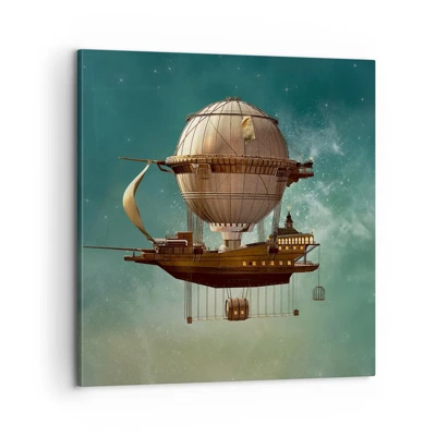 Bild auf Leinwand - Leinwandbild - Jules Verne sagt Hallo - 60x60 cm