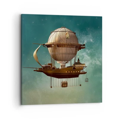 Bild auf Leinwand - Leinwandbild - Jules Verne sagt Hallo - 70x70 cm