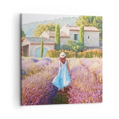 Bild auf Leinwand - Leinwandbild - Lavendel Mädchen - 50x50 cm