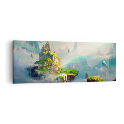 Bild auf Leinwand - Leinwandbild - Mitten am Himmel - glückliche Inseln - 140x50 cm
