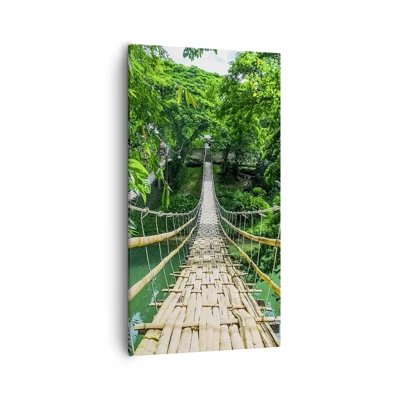 Bild auf Leinwand - Leinwandbild - Monkey Bridge über das Grün - 55x100 cm