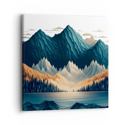 Bild auf Leinwand - Leinwandbild - Perfekte Berglandschaft - 40x40 cm