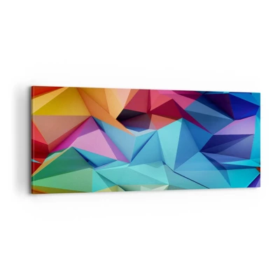 Bild auf Leinwand - Leinwandbild - Regenbogen-Origami - 100x40 cm