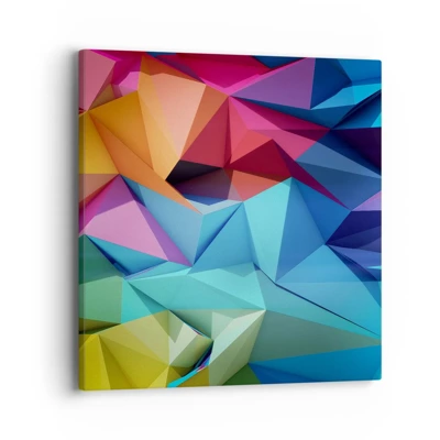 Bild auf Leinwand - Leinwandbild - Regenbogen-Origami - 40x40 cm