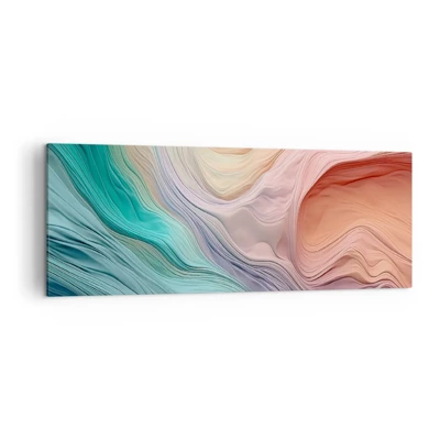 Bild auf Leinwand - Leinwandbild - Regenbogenwelle - 140x50 cm