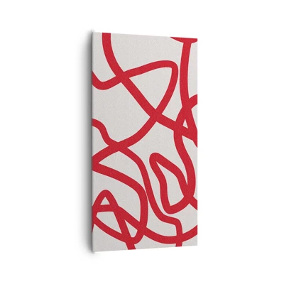 Bild auf Leinwand - Leinwandbild - Rot auf Weiß - 65x120 cm