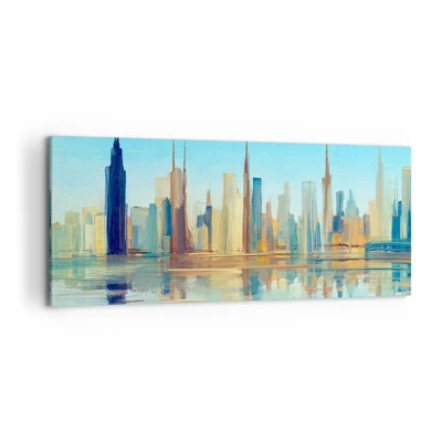 Bild auf Leinwand - Leinwandbild - Sonnige Metropole - 120x50 cm