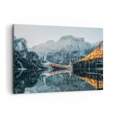 Bild auf Leinwand - Leinwandbild - Spiegellandschaft - 100x70 cm