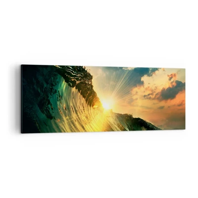 Bild auf Leinwand - Leinwandbild - Surfer, wo bist du? - 140x50 cm