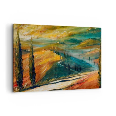 Bild auf Leinwand - Leinwandbild - Toskanische Landschaft - 100x70 cm