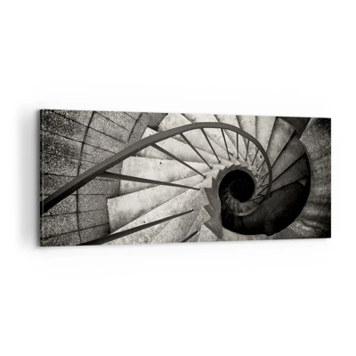 Bild auf Leinwand - Leinwandbild - Treppe hoch, Treppe runter - 100x40 cm