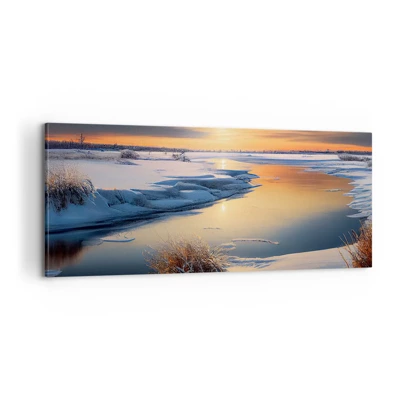 Bild auf Leinwand - Leinwandbild - Wintersonnenuntergang - 100x40 cm