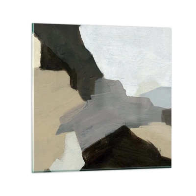 Glasbild - Bild auf glas - Abstraktion: Scheideweg des Graus - 70x70 cm