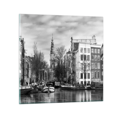 Glasbild - Bild auf glas - Amsterdamer Atmosphäre - 70x70 cm