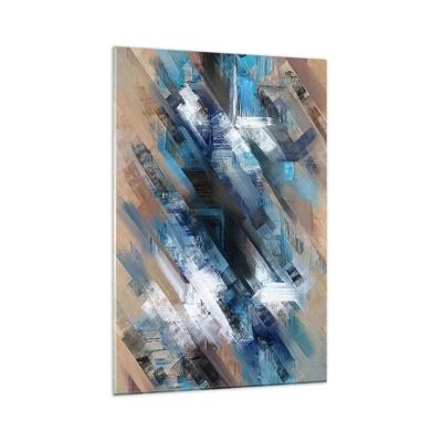 Glasbild - Bild auf glas - Auf einer blauen Diagonale - 80x120 cm