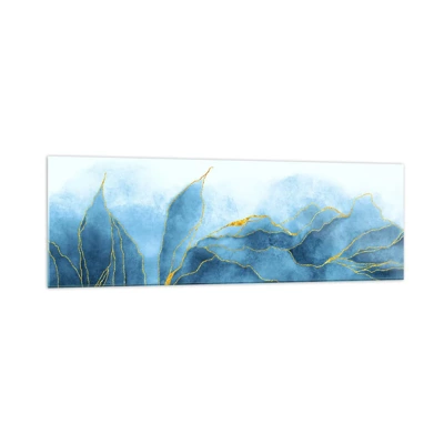 Glasbild - Bild auf glas - Blau im Gold - 160x50 cm