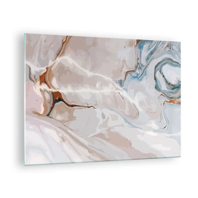Glasbild - Bild auf glas - Blau schlängelt sich unter dem Weiß - 70x50 cm