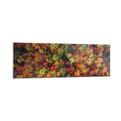 Glasbild - Bild auf glas - Blumenstrauß aus Herbstbäumen - 160x50 cm