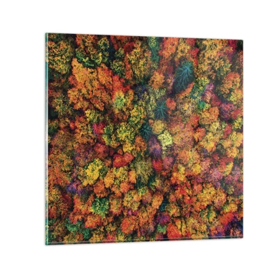 Glasbild - Bild auf glas - Blumenstrauß aus Herbstbäumen - 50x50 cm