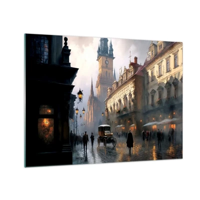 Glasbild - Bild auf glas - Charme eines Prager Abends - 70x50 cm