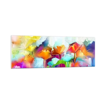 Glasbild - Bild auf glas - Der Regenbogen ist aufgeblüht - 90x30 cm
