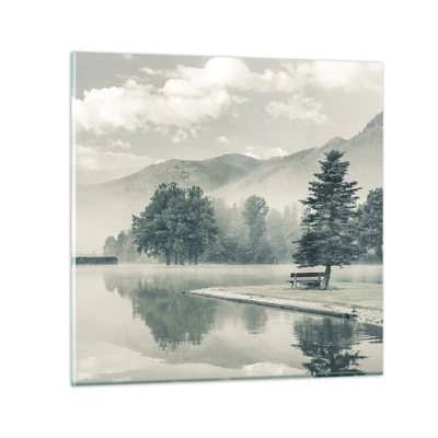 Glasbild - Bild auf glas - Der See schläft noch - 70x70 cm